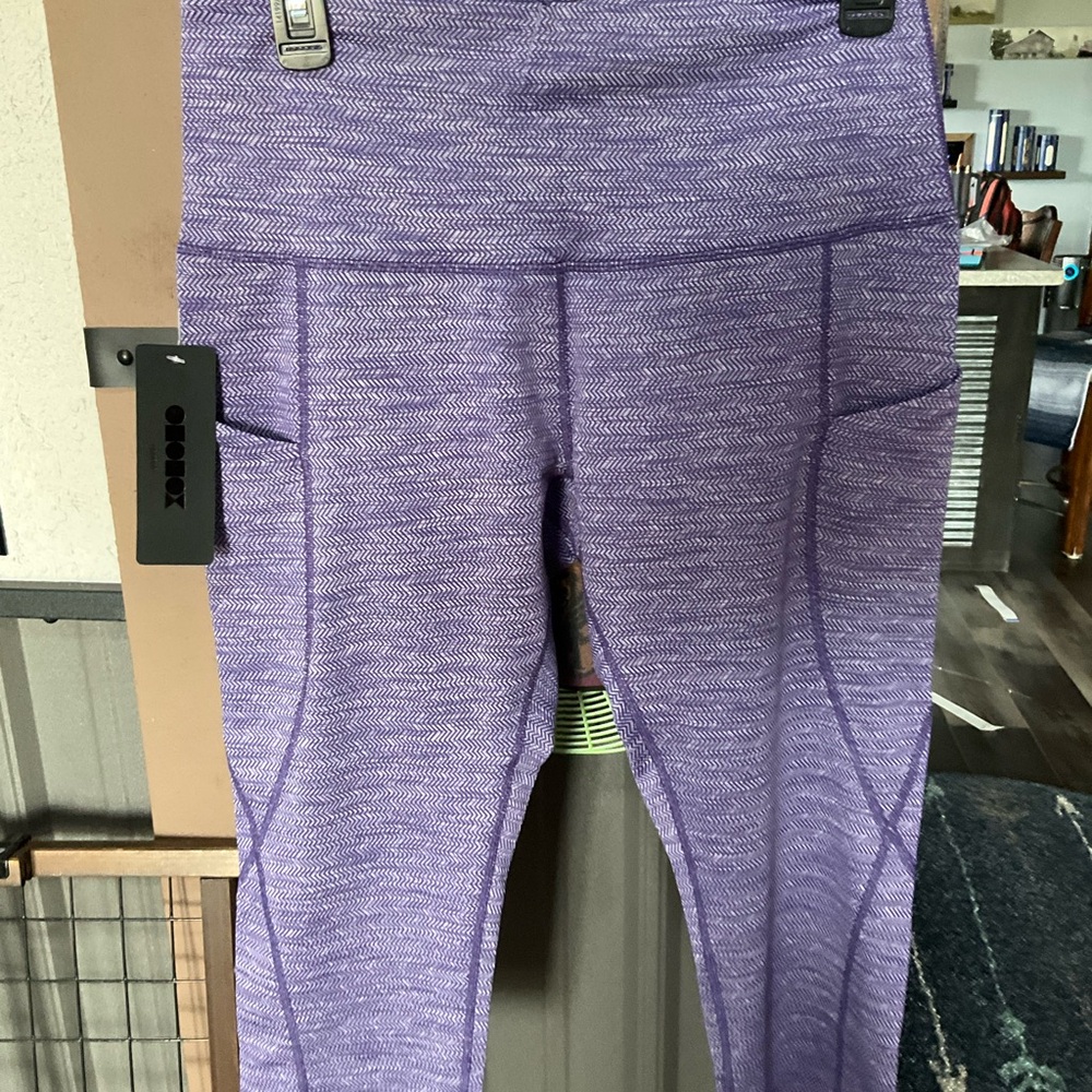 Purple Active Leggings with Side Pockets